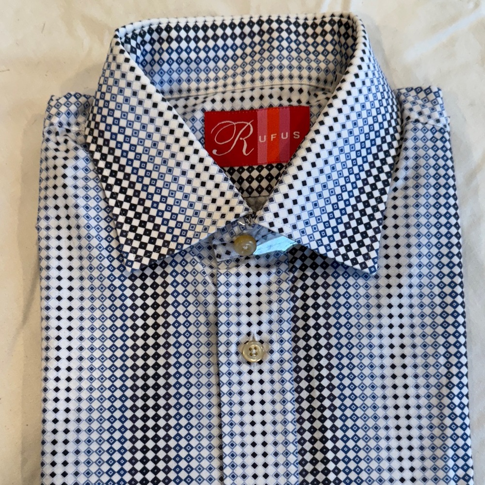 Blue and White Men's Shirt